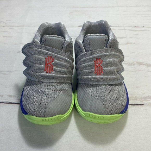 Nike Kyrie 5 Sneaker Shoe Toddler Boy Size 5C Gray Green Blue Red Aq2459-099 - Picture 2 of 9